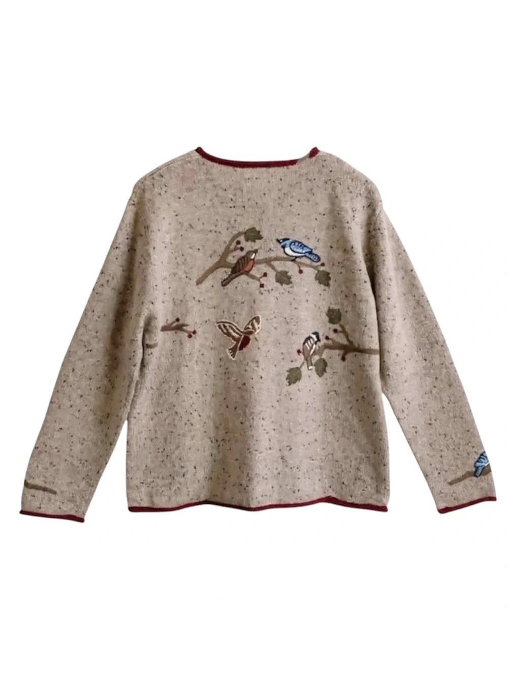 Christopher & Banks Y2K Bird Embroidered Cardigan Wool Blend Large‎